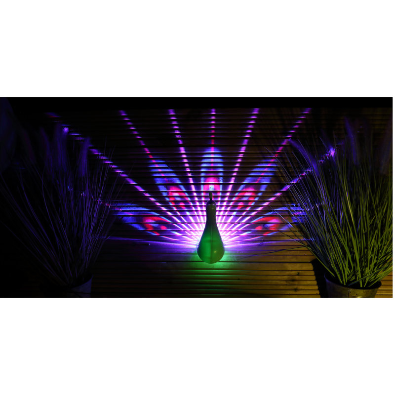Noma Outdoor Percy Peacock Wall Light, Multicolour, Battery Operated with Timer