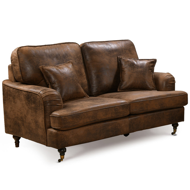 Crystil Upholstered Compact Sofa, 2, Brown