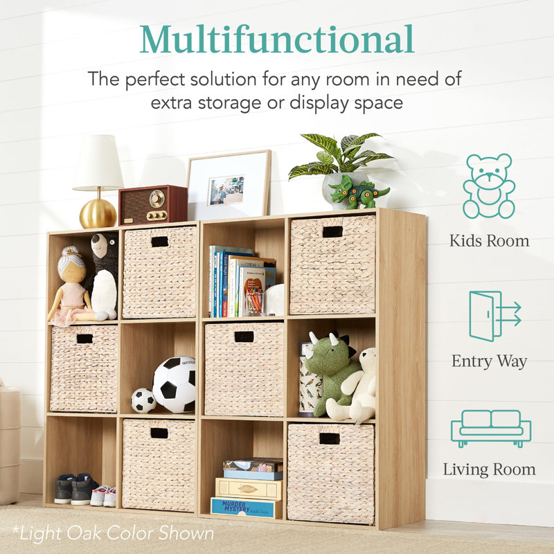 6-Cube Storage Organizer, 13.5in Shelf Opening, Bookcase, Display Shelf, Customizable w/ 3 Removable Back Panels