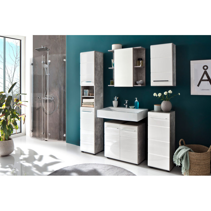 600mm W 620mm H Wall Cabinet Framed Medicine Cabinet Mirror 3