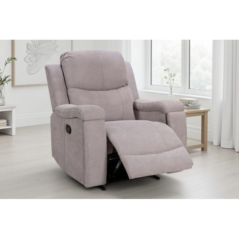 99cm Wide Chenille Glider Standard Recliner, Light Grey