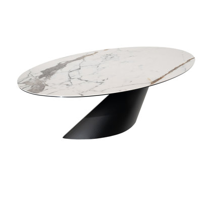 Hamtramck Oval Metal Base Dining Table