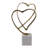 Decorative Double Heart Sculpture On Marble Base - Figurine-Style Statues And Objects For Home Decor And Decorations For Living Room - 13", Gold/White