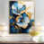 Toile avec cadre flottant or