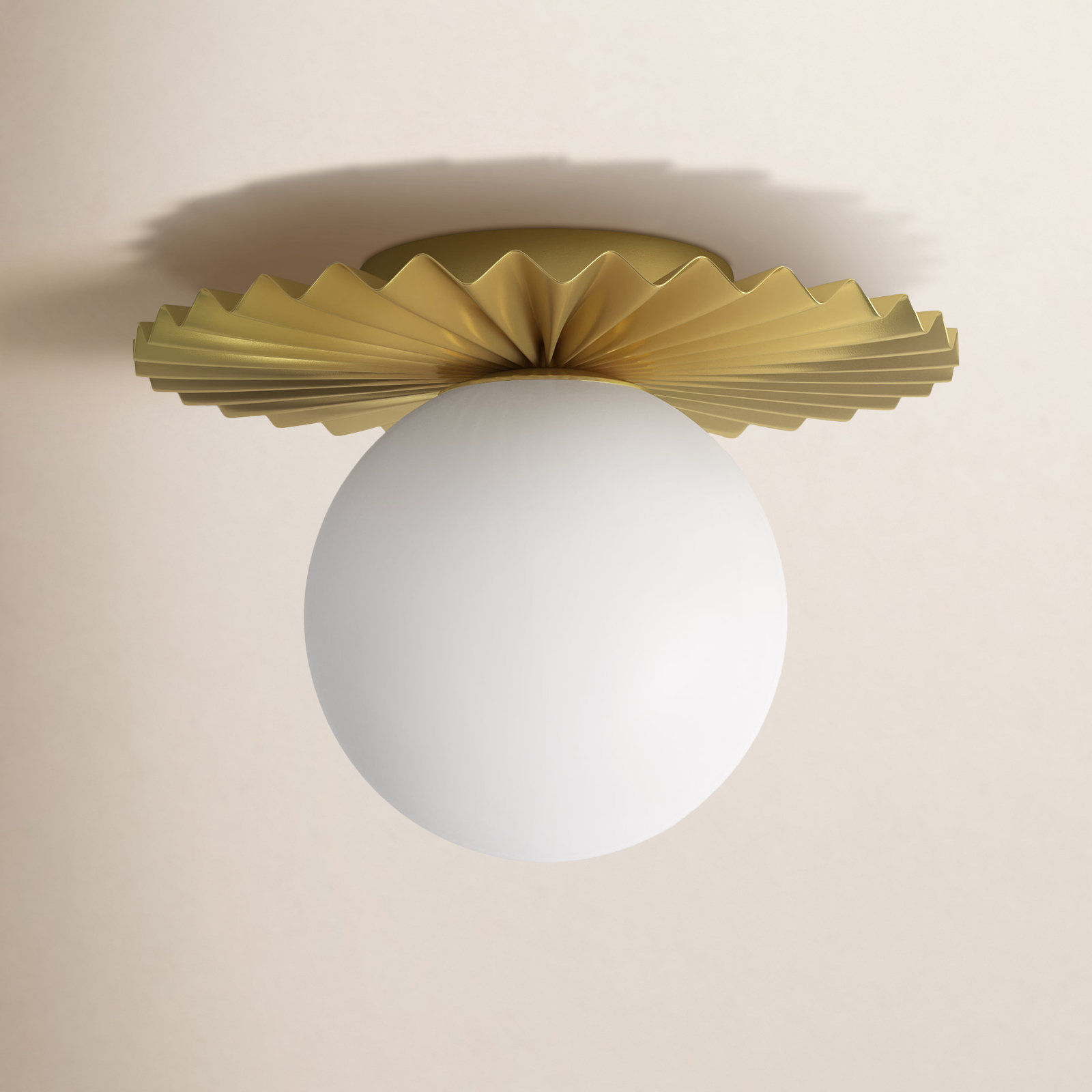 Abbey 10" Single Light Wrought Iron Flush Mount, Brushed Gold