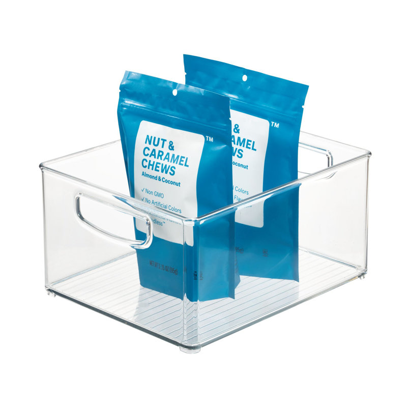 Idesign Linus Plastic Storage Organizer Bin With Handles For Kitchen, Fridge, Freezer, Pantry, And Cabinet Organization, BPA-Free, 10" X 8" X 5" - Clear