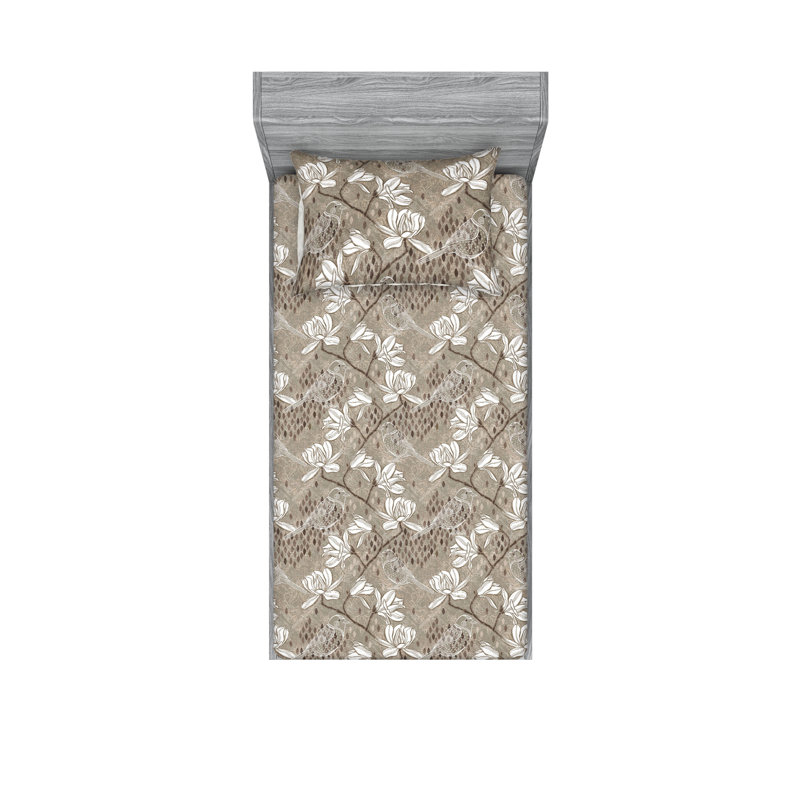 Drap-housse et taies décoratives 3 pièces Ambesonne, Ensemble de draps pour lit simple TG avec 1 taie d