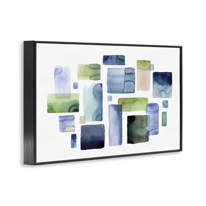 Aquarelle asymétrique encadrée de giclée par Stephanie Ryan, Giclée encadrée noir minuit, H 12 po x l 18 po