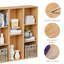 Organisateur de rangement à 8 cubes avec grande bibliothèque et présentoir à dossier fermé pour n'importe quelle pièce, chêne naturel-252162305