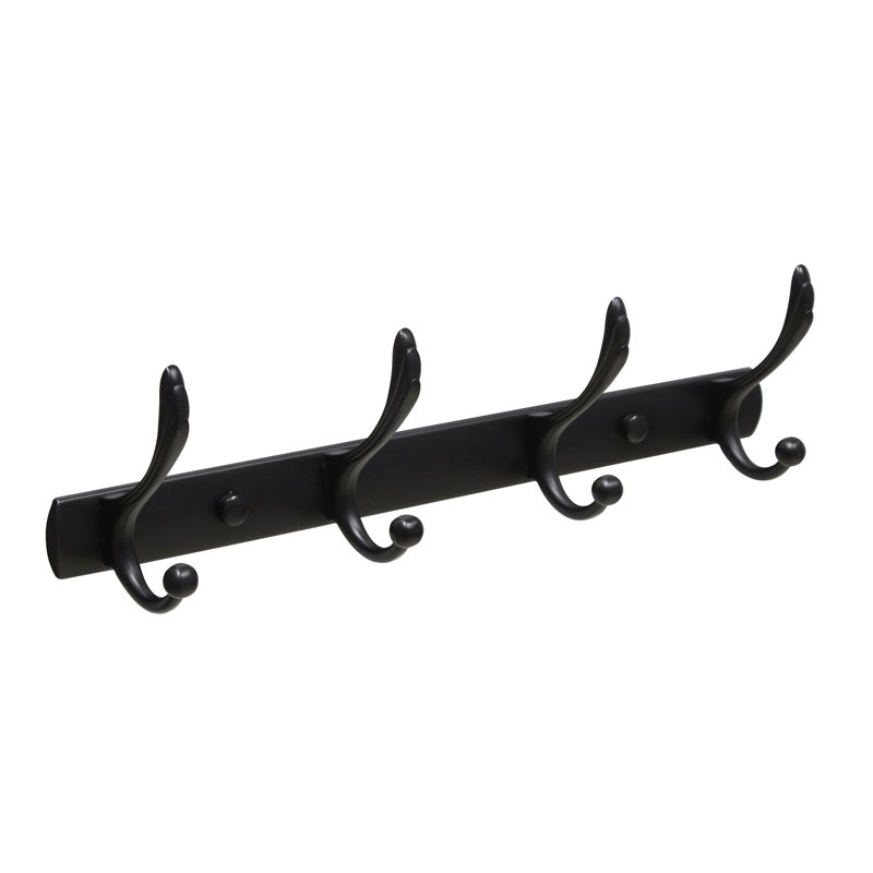 Oil Rubbed Bronze Wall Mounted 4-Hook Rack