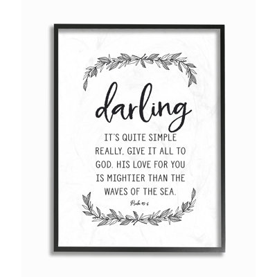 « darling donnera à dieu leaves typographie », impression