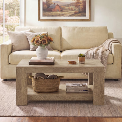 Mid-Century 2-Tier Center Table with Storage