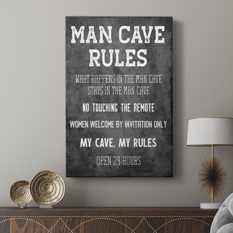 «Man Cave Rules» - galerie Cavas, H 12 po x l 8 po