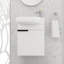 Petit ensemble de meuble-lavabo 16 po Set, ensemble de meuble-lavabo simple mural, meuble-lavabo flottant avec comptoir en céramique-97833810