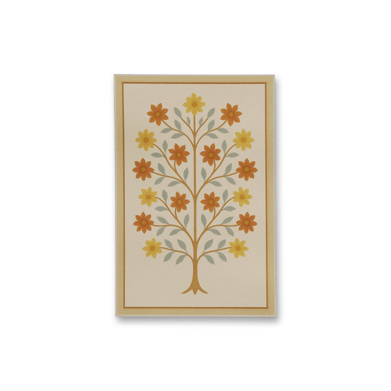 Tapis beige tissé traditionnel Mosso, 4'11" x 7'7"