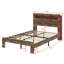 LED Light Headboard Storage Bed With Dual USB Charging Ports And Underbed Storage Space-1837422365