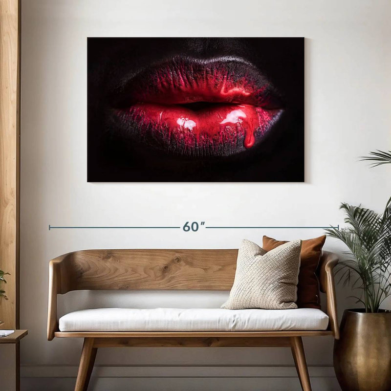 Shuttleworth Red Dripping Lips, 30" H x 45" W