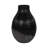 12" Etched Lines Rough Cut Bottom Vase, Black