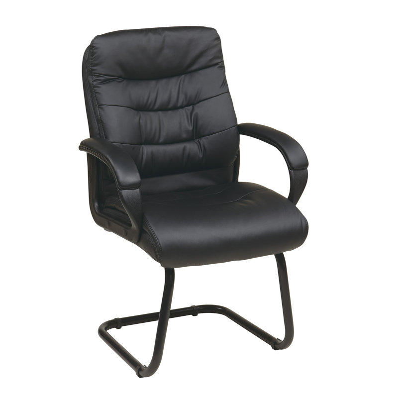 Chaise de salle d'attente empilable en cuir 26 po avec structure en métal