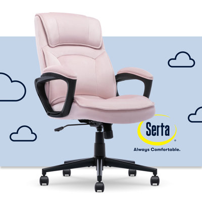 Serta Comfort Classic Office Chair, Ergonomic Lumbar Support, Semi-Plush Cushion and Body Pillows