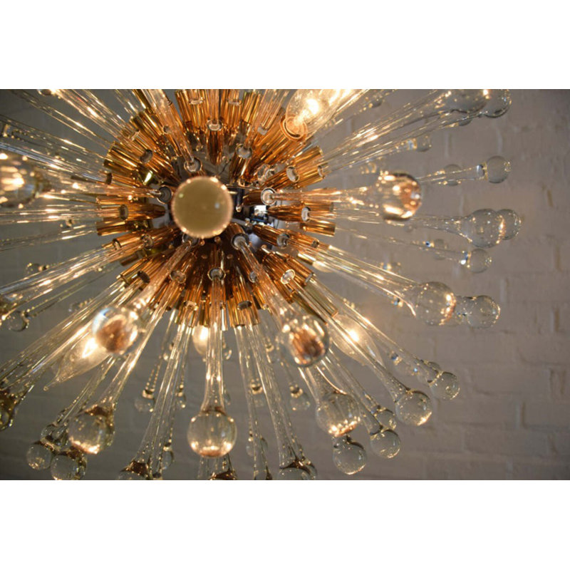 9 - Light Chandelier, Polish Bronze, 60" H x 24" W x 24" D