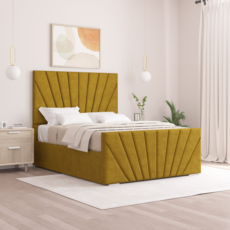 Aayanah Upholstered Bed, Kingsize (5'), Turmeric