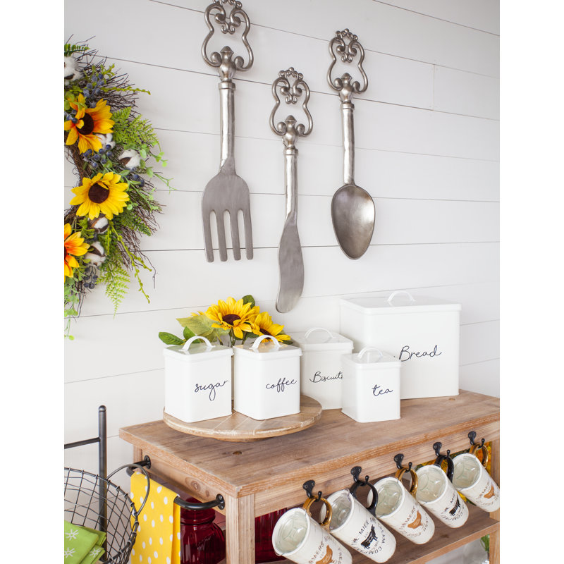 Metal Canister - Set of 5, White