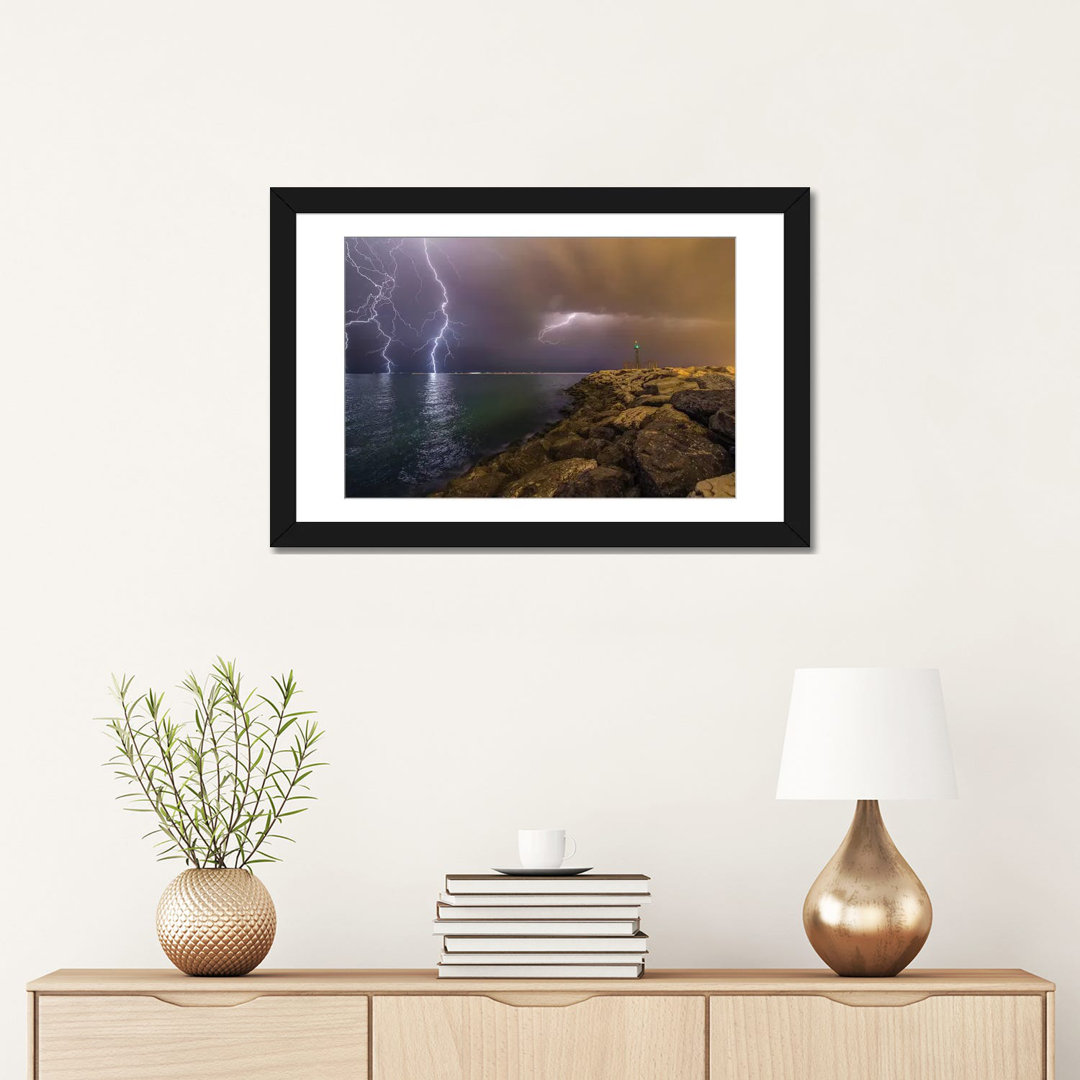 " When Lightning Strikes " by Mehdi Momenzadeh East Urban Home Mat 