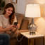 Lampe de table simple en verre de 26 pouces de hauteur, lampe de table de chevet à intensité variable à 3 voies avec port de charge USB, pour chambre à coucher, salon, bureau, bureau