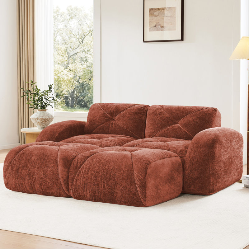 Rouge désossé en forme de U rouge avec velours doux et éponge haute densité 32d, style, conception antidérapante, mobile, sans assemblage, pour les espaces, revêtement