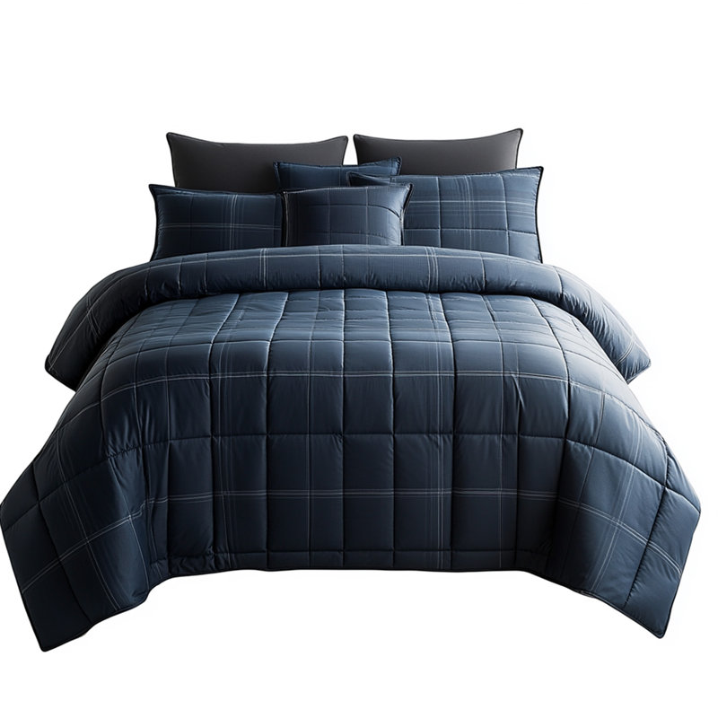 Navy Plaid Duvet Cover Modern Comfort
