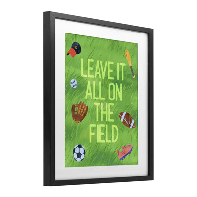«Let It On The Field», reproduction sous verre encadrée, design par Lil 'Rue