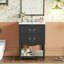 Meuble-lavabo de 24 po avec lavabo en céramique, armoire de salle de bain avec deux tiroirs à fermeture en douceur et une tablette ouverte-126278378