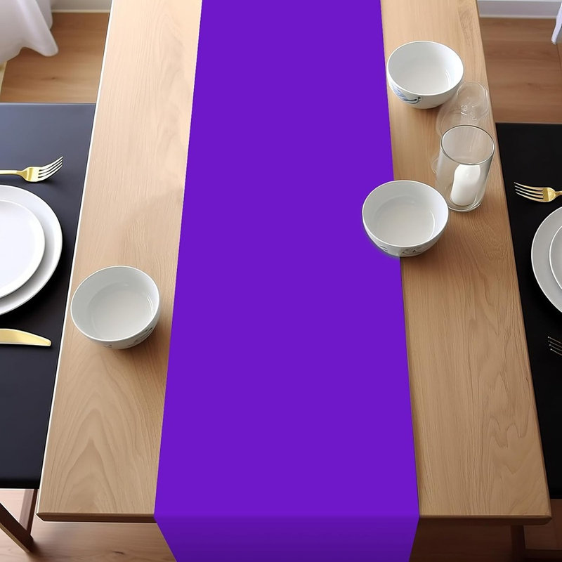 Chemin de table - mauve - chemin de table jetable haut de gamme, pour la décoration de table, Halloween, mariage, remise des diplômes, anniversaire et fête