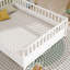 Lit double pleine grandeur, fabrication intégrale avec barrière de très haute sécurité, porte, base de lit pour enfants, lit en bois pour enfants Montessori, lattes de soutien blanches-1158543079-1158543078