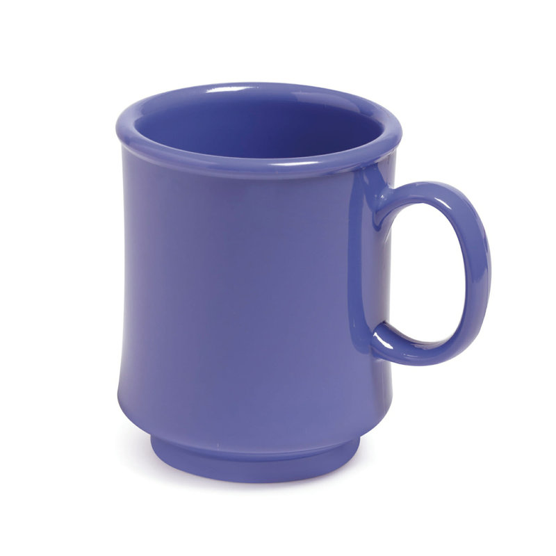 Tasse à café en plastique empilable GET, 8 onces, (ensemble de 12), Bleu