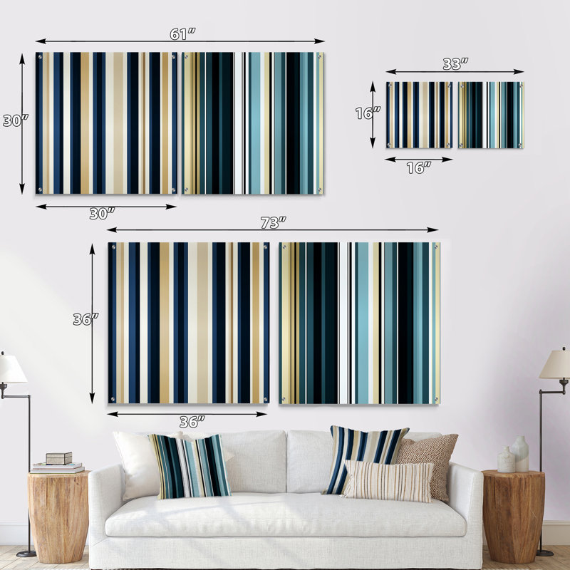 Classic Classic Beige and Blue Elegance, H 16 po x l 33 po