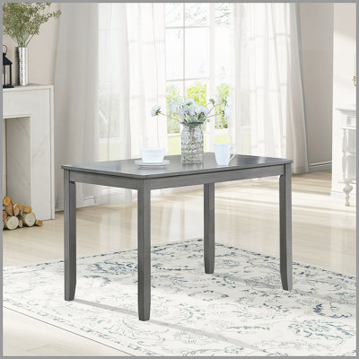 Elegant Wooden Rectangular Dining Table, Ideal For Small Spaces And 4-Person Gatherings, Gray Finish