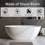 Baignoire de trempage à surface solide 63 po 63 po Baignoire de trempage à surface solide Baignoire autoportante à rebord épais avec trop-plein, avec drain escamotable, blanc mat (ovale)