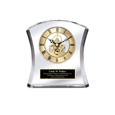 Solid Wood Quartz movement / Crystal Tabletop Clock in Gold