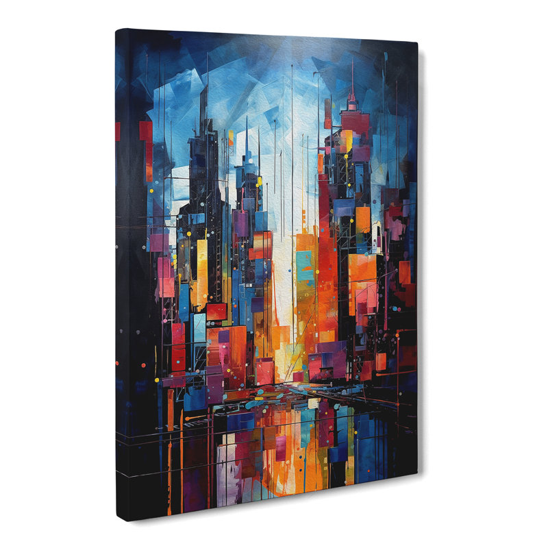 Skyline Abstract No.3 - Wrapped Canvas, 50cm H x 35cm W x 3cm D