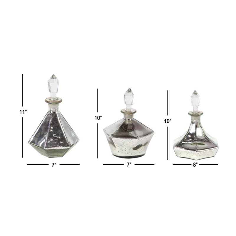 Ensemble de pots décoratifs en verre et argent