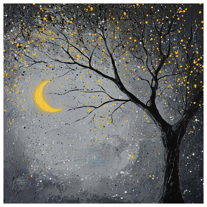 Toile tendue sur toile Moonlit, 16 po x 16 po
