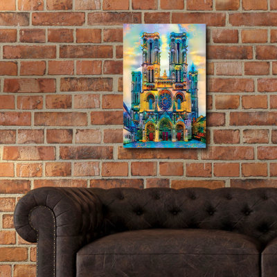 «France Laon Cathedral Notre Dame De Laon» par Pedro Gavidia, art mural en verre acrylique, 16 po x 24 po