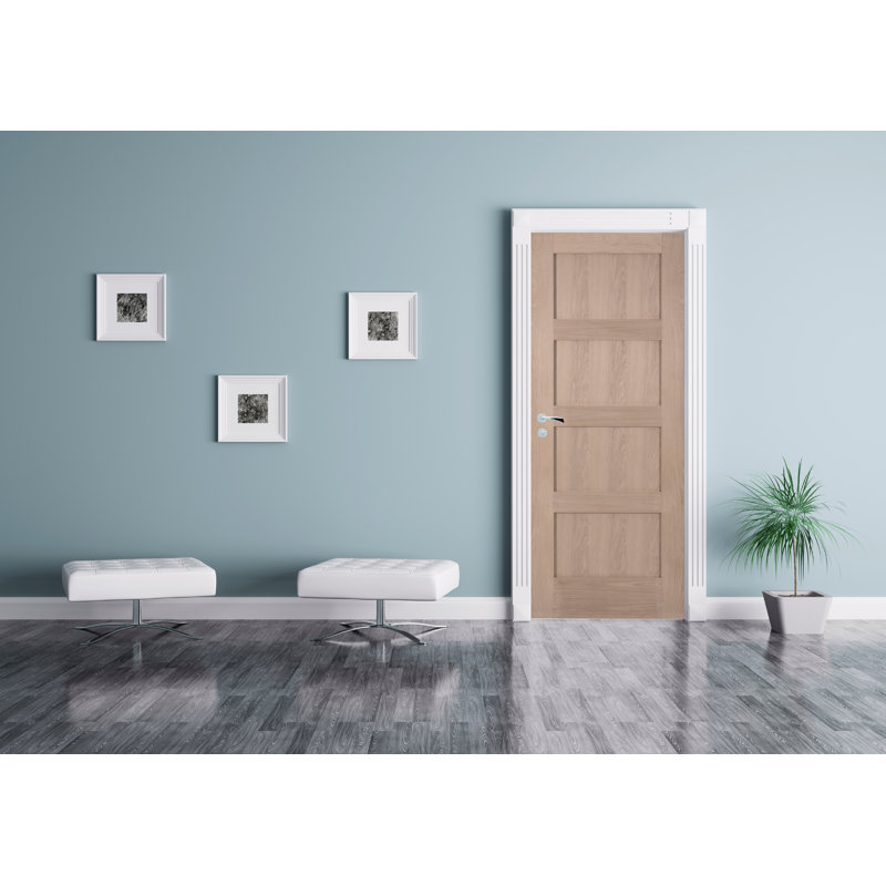 Oak Shaker 4 Panel Internal Door, 53.3" W x 198.1" H