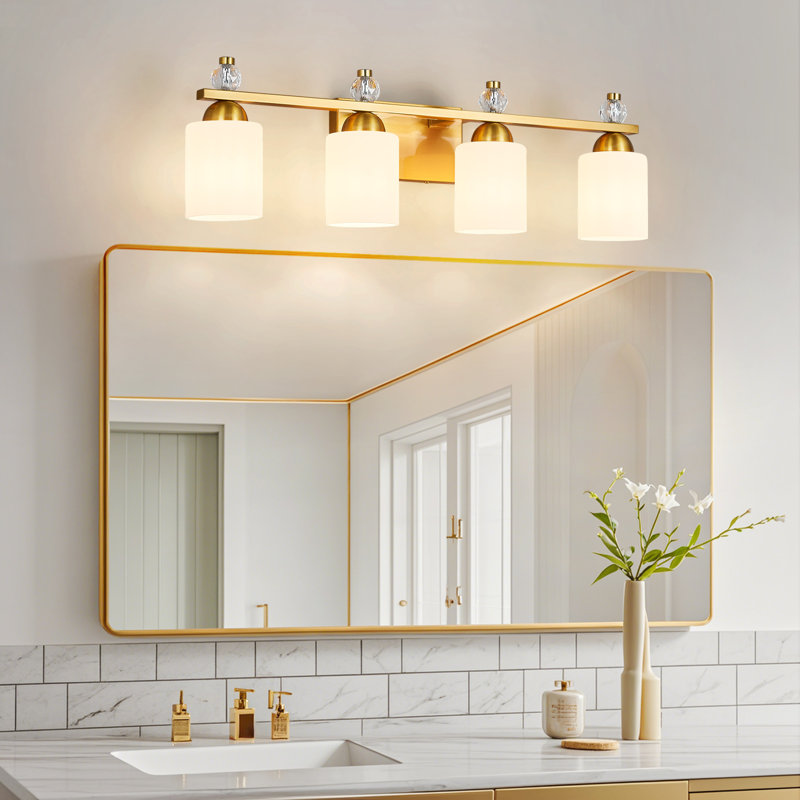 Mid Century  Vanity Light E26 Socket Glass Bathroom Vanity Light Fixtures Modern Vanity Lights for Bathroom Mirror Hallway