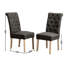 Chaise de salle à manger en bois massif gris (2) - Élégant revêtement, pieds, attrait moderne de 2 chaises avec et avec revêtement capitonné-1588988462