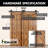 Black Rustic Straight Design Single Track Bypass Two Door Hardware Kit (Door Not Included)-34297663