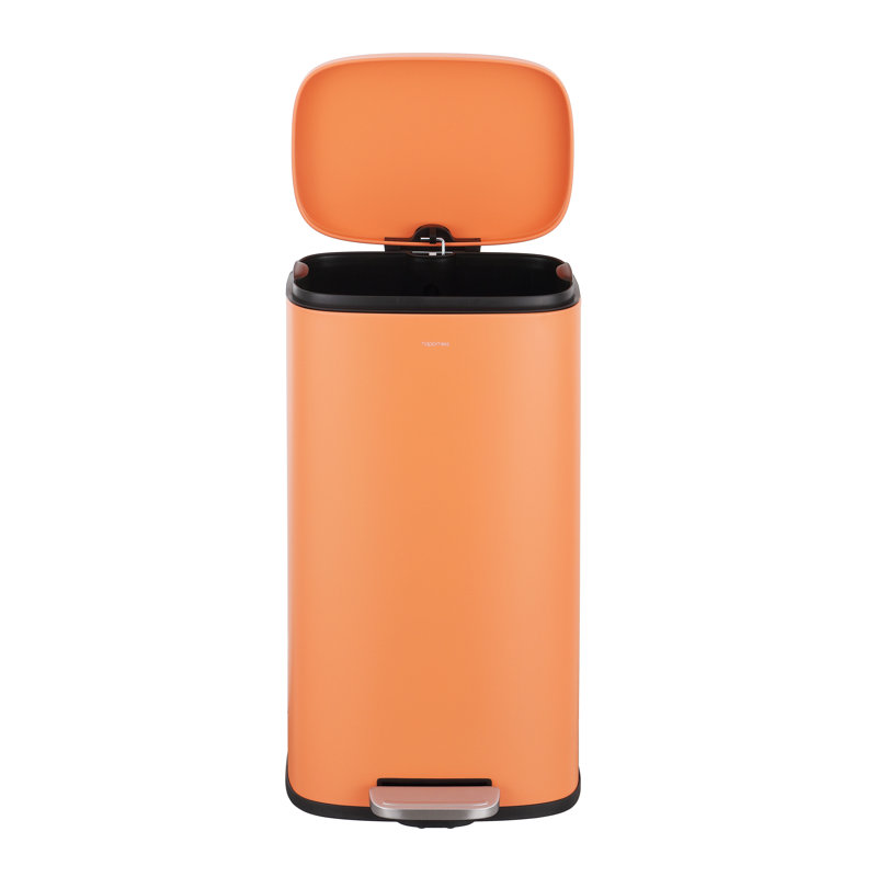 Carrot Cake Orange Steel Step-On Trash Can - 8 Gallons