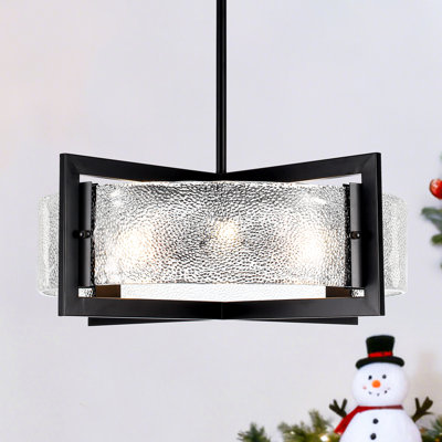 6 - Light 23.62" Modern Dimmable Glass Drum Chandelier